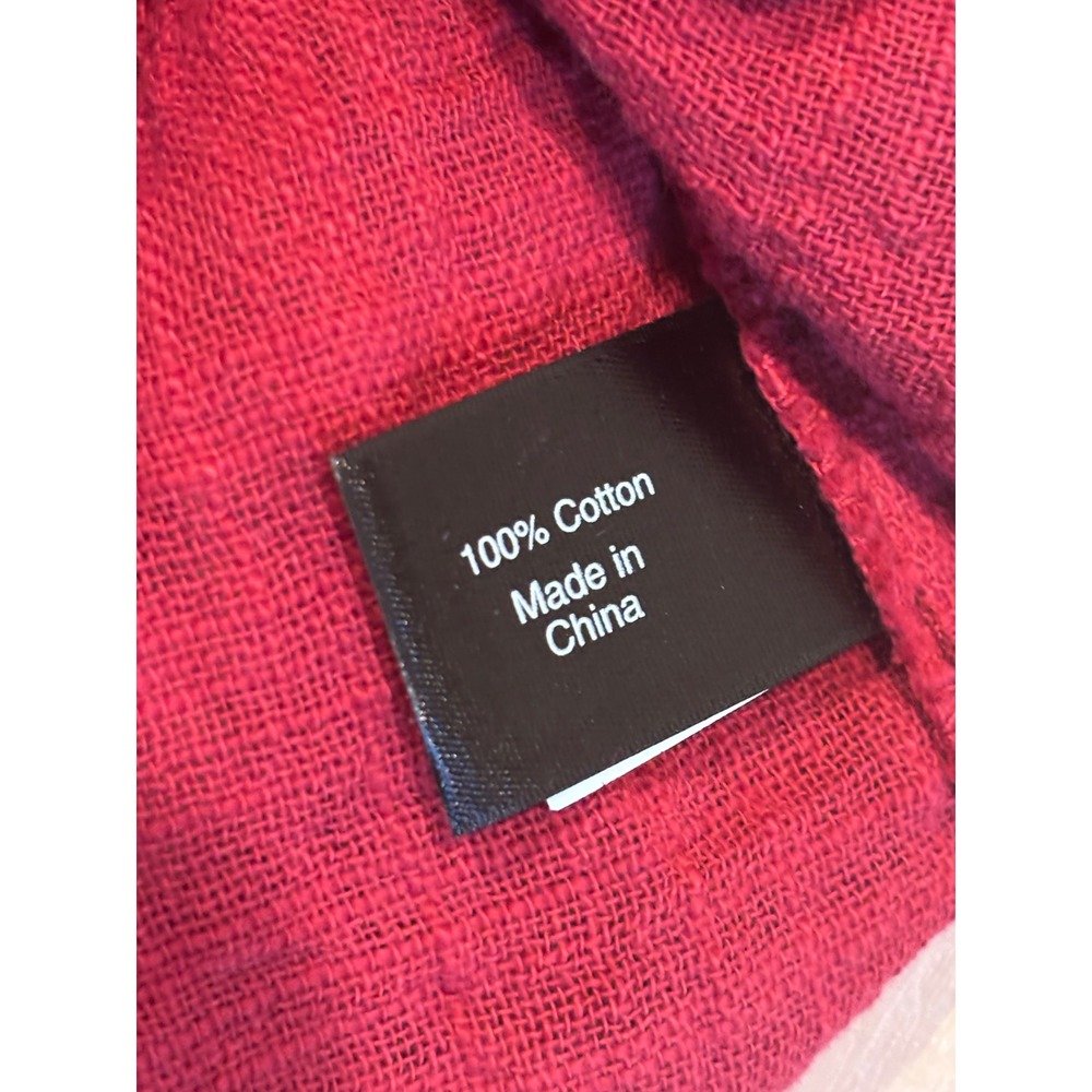 Lane Bryant Womens Plus 14/16 Cotton Ombre Gauze Poncho Top Ruffle Hem Burgundy - Picture 6 of 11